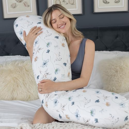 BABYGO® Pregnancy Pillow, C Shape for Side Sleeping, Bamboo Cover | UK Brand, Loved By Over 1 Million Mums. Eases Hip & Back Ache, Stops You Rolling onto Your Back, Zip-Off Washable Case