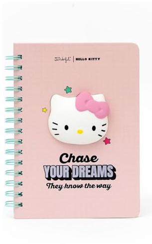 Mr. Wonderful – Quaderno A5 con Squishy Hello Kitty - Chase Your Dreams, They Know The Way – Accessorio di Cartoleria Originale – Idea Regalo