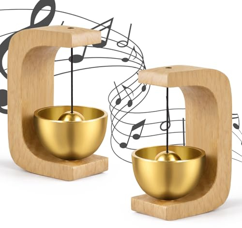 pangdapengpeng 2 pezzi Campanello per Negozianti, Gong per Porta in Legno | Campanello Magnetico per Porta per Porte, Ufficio, Negozio, Caffetteria