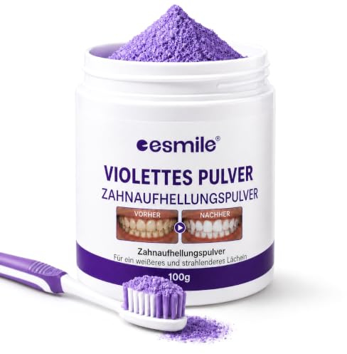 ESMILE Polvere Sbiancante Denti Immediato - Carbone Attivo Naturale al gusto di Menta per uno Sbiancamento Professionale - Pasta per Denti Bianchi (-, 100 gr)