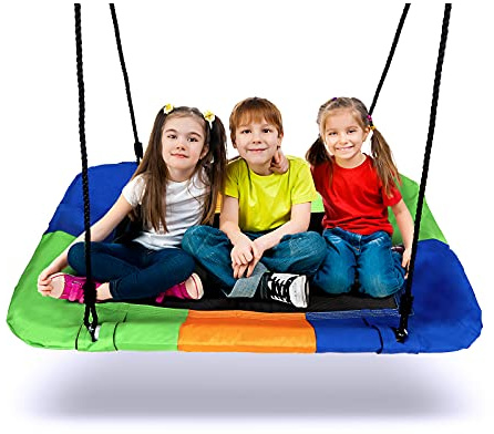 Dripex Kids Nest Swing, Children's Swing Seat, Adjustable Hanging Tree Swings for Outdoor Backyard Garden, Oxford, 115 * 75 cm, 150 kg Capacity