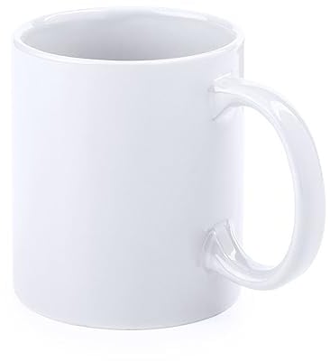 Genérico Lote 12 Tazas Blancas de Cerámica 11 oz para Sublimación- 350 ml – Aptas para Microondas y Lavavajillas – Taza Lisa para Regalo, Eventos y Uso Diario