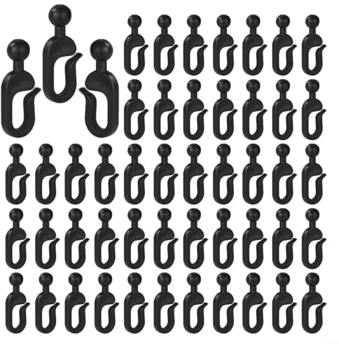 Advokingtap Plastic Curtain Hooks For Gazebo Track Invisible Design Outdoor Indoor Use Black 50 Pack Quick Installation For Curtain Or Mesh