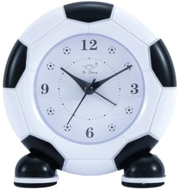 Getdoublerich Fußball-Wecker für Jungen und Mädchen, leise, nicht tickende Quarz-Schreibtischuhr mit charmantem Sport-Design, batteriebetriebener Nachttisch zum Aufwachen, Timer für Schlafzimmer