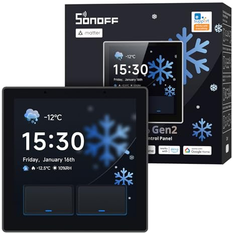 SONOFF NSPanel Pro Gen2 Pannello Smart con Relè | Zigbee Hub & Matter Bridge, Termostato, Allarme, Doppia Banda 2.4/5 GHz, compatibile con Alexa, Google, Apple, Home Assistant