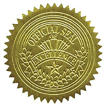 Geographics Gold Embossed Foil Seal, 100 per Pack (20014)