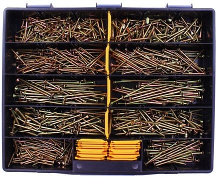 700 tlg Spanplattenschrauben Sortiment Senkkopf gelb Torx 4x40 bis 5x100