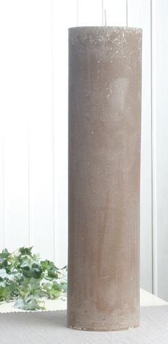 Rustik-Stumpenkerze, 40 x 10 cm Ø, Sand