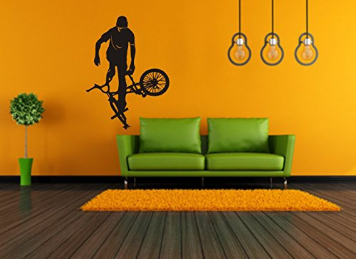 blattwerk-design WANDTATTOO - BMX - Fahrrad - Sport Größen (820 mm x 600 mm, Schwarz)