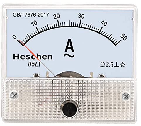 Heschen 85L1-50A - Misuratore di corrente rettangolare a pannello, amperometro, AC 0-50A, classe 2,5