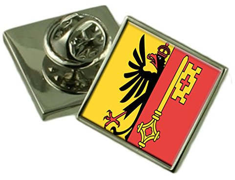 Geneva City Switzerland Flag Lapel Pin Badge Pouch