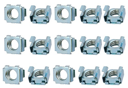 Sourcingmap 15pcs M10 Carbon Steel Captive Cage Nut Silver Tone for Server Shelf Cabinet