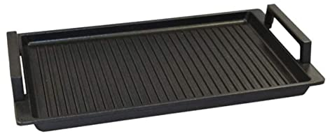 Lieblingspfanne Grillplatte BBQ 41x24 cm I mit Seitengriffen & 4-fach-Antihaftbeschichtung I aus Aluminium Guss für alle Herdarten inkl. Induktion & Gasgrill