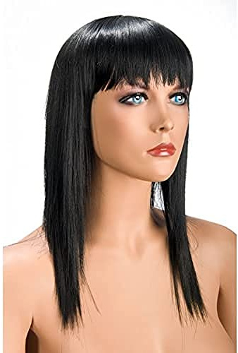 World Wigs Perücke Mittellange braune Bohrspitzen mit Fransen