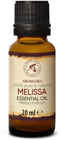 Melissenöl 20ml - Melissa Indicum - Indien Naturreines Ätherisches ätherisches Melissenöl für Guten Schlaf - Rumduft - Aromatherapie - Entspannung - Aroma Diffuser - Duftlampe - Öl Melisse