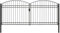 vidaXL Zauntor mit Gewölbter Spitze Doppelflügeltor Metalltor Gartentor Gartenzaun Tor Pforte Doppeltor Hoftor Einfahrtstor Stahl 400x200cm Schwarz