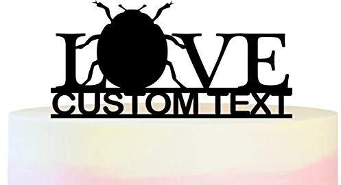 Innovedesire Personalisiert Sie Ihren Namen Love Ladybug Kuchenaufsätze Hochzeit Geburtsta Acryl Dekor Cupcake Kuchen Topper Stand für Kuchen Party Dekoration 11 Stück