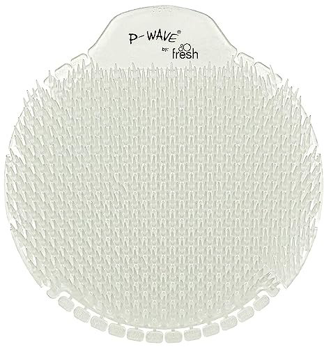 P-Wave Slant6 Urinal Mats Scented, 10 Screens Pack, Fits Most Urinals & Waterless, Long Lasting 30 Days Urinal Deodoriser & Odour Neutraliser, Anti-Splash Guard Slanted Bristle, Honeysuckle