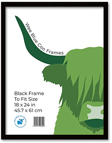 18x24 Black Wooden Picture Frame 18 x 24 Inch (45.7 x 61 cm) Acrylic Safety 'Glass' Photo Frame