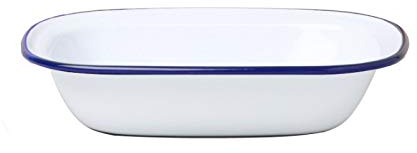Dunlevy Enamel Pie Dish Roasting Tray Enamel Plate Tray Serving Roaster Casserol Pan (Pie Dish - 18cm)
