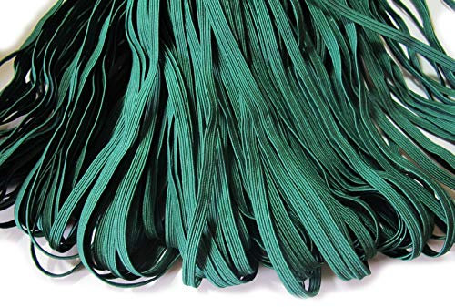 PrettyBoutique 6mm Corded Flat Cord Thin Elastic Dressmaking Waistband Headbands (Dark Green, 3 Metres)