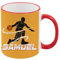 Personalised Basketball Player Any Name Sports Lover Gift for Men, Brother, Father, Boyfriend-Boy Birthday Present Gift idea Coffee Mug, Ceramic Mug. (Red Rim & Red Handle Mug)