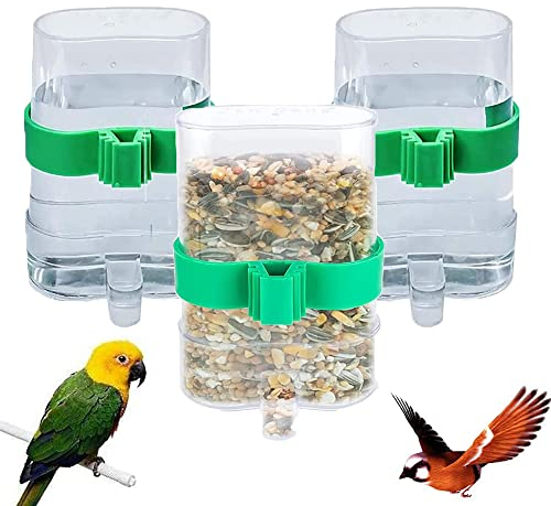 3 Unidades Pájaros Dispensadora de Agua, Dispensador de Agua para Comida de Aves, Dispensador de Agua de Jaula de Pájaros, Dispensador de Agua para pájaros, para Periquitos, Loros, Aves