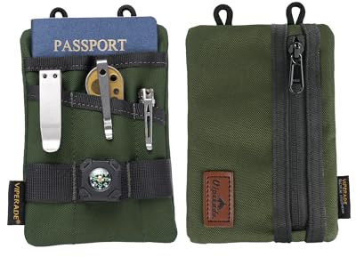 VIPERADE VE1 Schlanke EDC Tasche für Herren, Pocket Organizer mit Werkzeugfach und Reißverschlussfach, Kleine Multitool Tasche für Taschenwerkzeuge und EDC-Zubehör
