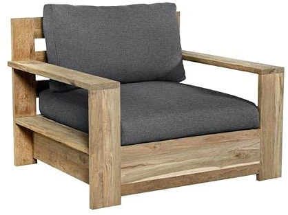 OUTLIV. Castello Loungesessel Teak/Olefin, gemütliches Sessel in dunkelgrau, der Blickfang in Ihrem Garten
