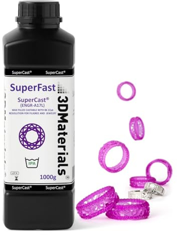 SuperCast 8K Wachshaltiges 3D-Druckerharz Schmuck-Metallguss Korea (1000g) | Für ultrafeine Filigranarbeiten, Schmuck und Metallguss, hergestellt in Korea von 3DMaterials
