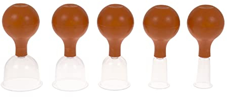 5er Set Schröpfglas aus Kunststoff mit Ball | Braun | alle Größen