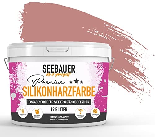 SEEBAUER diy® Silikonharzfarbe Rot Fassadenfarbe (No. 321 Grand Canyon 2,5 Liter) Selbstreinigend mit Lotuseffekt