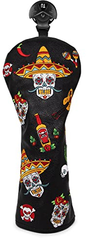 Cubierta para Cabeza de Palo de Golf, 3 Fundas de Madera para Cabeza de Calavera de azúcar (para híbrido (1 Unidad)