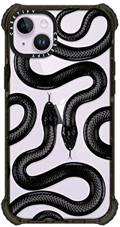 CASETiFY Ultra Impact iPhone 14 Plus Case [5X Military Grade Drop Tested / 11.5ft Drop Protection] - Black Kingsnake - Glossy Black
