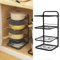 Mrisata 4 Tier Pan Rack Carbon Steel Pan Pot Organiser Rack Multi-Functional Saucepan Stand Pan Lid Holder Racks Kitchen Storage Rack Home Kitchen Round Pan Pot Storage Shelf for Home Kit