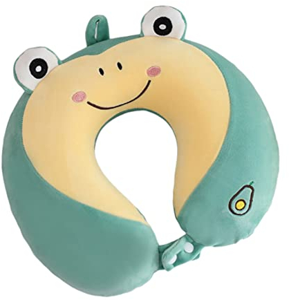 Cartoon Nackenkissen Kinder Reisekissen Memory Foam Nackenkissen Stützkissen, Reisekissen Kinder für Reise Büro und Haus (Frosch)