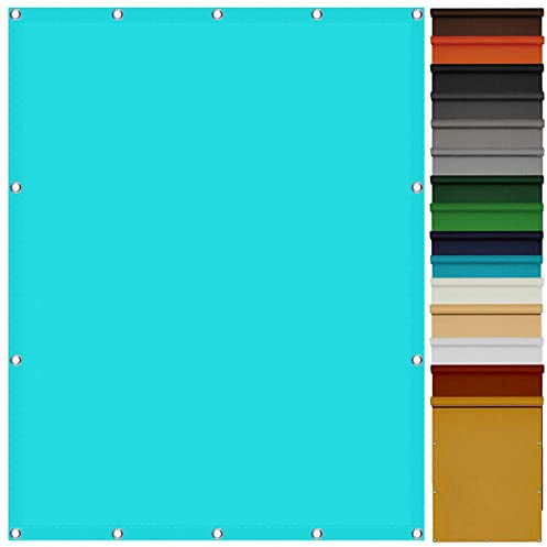 Sunsegel Rechteckig Wasserdicht 5 x 6 m 98% UV-Schutz Sonnensegel Schattentuch mit Ösen und Befestigungsseile für Balkon Terrasse Garten Outdoor, Himmelblau