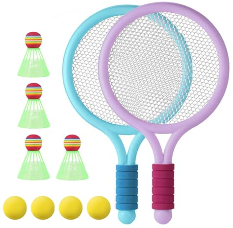 Kinder Tennisschläger,Anyingkai Kinder Federball Set,Beach Tennis Racket,Badmintonschläger für Kinder,Badminton Set Kinder,TennisschläGer Geschenkset für Kinder Outdoor Indoor Sport