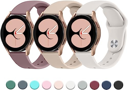 Oumida 3 Stuck Armband für Samsung Galaxy Watch 5/4 40mm 44mm / Galaxy Watch 5 Pro 45mm / Galaxy Watch 4 Classic 42mm 46mm für Damen Herren, 20mm Neues Silikon Armbänder Sport Ersatz Uhrenarmband