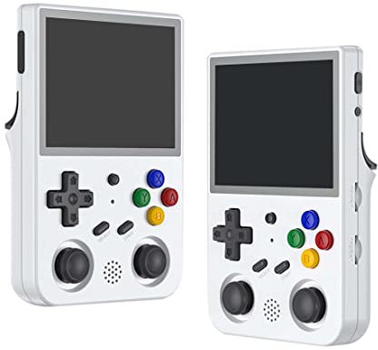 MOLVUS Consola de Mano, RG353V Sistema Dual IPS de 3,5 Pulgadas 16G + 64G Consola de Juegos portátil de Mano 15000 Juegos incorporados