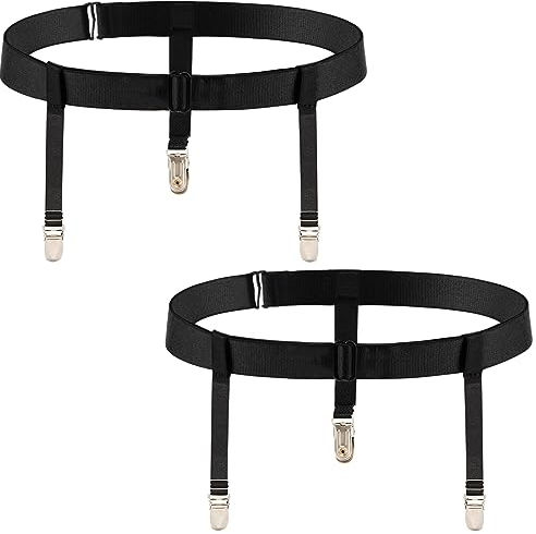 Moon Wood Strapsgürtel Damen Schwarz Verstellbarer Nylon Bein Strumpfband Große Größen Strapsstrümpfe Anti-Rutsch Clip für Oberschenkelhohe Strümpfe Cosplay Party Dessous