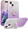 YINLAI iPhone 15 Plus Case iPhone 14 Plus Case Bling Glitter Sparkle for Girls Women with Ring Kickstand Slim Shockproof Protective Case for iPhone 15 Plus/14 Plus 6.7 inch, Purple Gradient