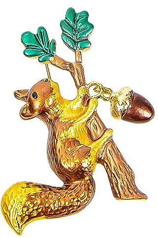 STOBOK 2Pcs Broche D'Écureuil Colliers Pour Cadeaux D'Écureuil Porte-Clés En Cuir Broche De Collier D'Écureuil Broches De Collier De Épinglette D'Écureuil Épinglette