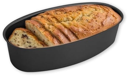 Tissting Cheese Cake Pan Oval Shaped 9 Inch Black Non Stick Carbon Steel Cheesecake Tin Bread Baking Mould Loaf Pan for Oven and Instant Pot