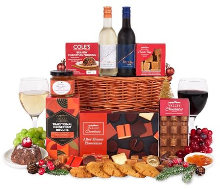 Fireside Hamper – Festive Food Basket – Family Treat – Chocolate Selection – Christmas Wine – Corporate Gifting – Staff Treats