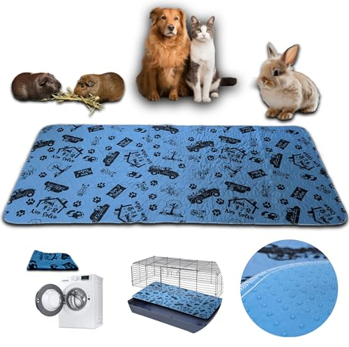 NEO SOLVO Tapis 60cm x 120cm - Absorbant Imperméable Anti Dérapant - pour Chien, Lapin, Cochon d'Inde, Chat - sous la Gamelle - Apprentissage de la Propreté - Devant la Litière - Fond de Cage