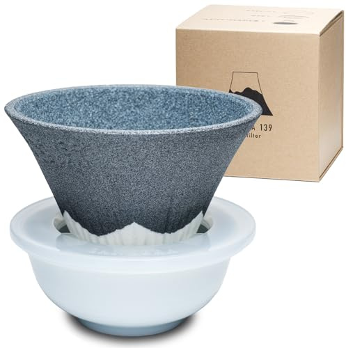 Wiederverwendbarer Kaffeefilter aus Keramik, papierlos, nachhaltig, hergestellt in Japan, Schwarz
