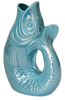 Pad Monsieur Carafon, Fisch -Vase/Krug/Kanne/Skulptur Fisch, Größe S, Fassungsvermögen 1,2 Liter, Größe 9,7 x 16,5 x 25cm (Rainbow Ocean)