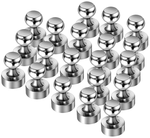 Magnetic Pins Pegboard with Storage Box Very Strong Conical Magnets Cork Board for Whiteboard Adhesion Magnets (Pack of 20) (A)