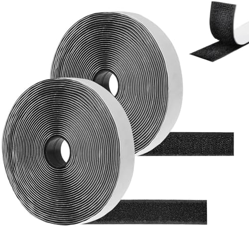 TAIXING Klettband Selbstklebend, 10M x 20mm Extra Stark Doppelseitiges Klett klebeband, Klettverschluss Selbstklebend für Wände und Boden,Tür,Gläser,Metalle